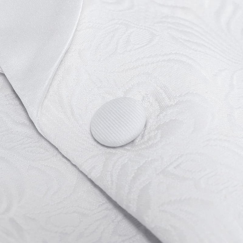YFFUSHI Mens 1 Button 2 Piece White Tuxedo Shawl Collar Skinny Dress,Beige,Medium - Image 4